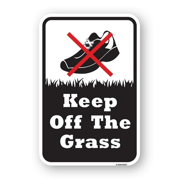 SignMission A-1824-25127 18 x 24 in. Aluminum Sign - Keep Off the Grass