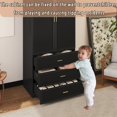 thumbnail image 3 of VoirStar Armoire with 3 Drawers Black Freestanding Closet Wardrobe, 3 of 8