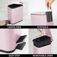 thumbnail image 5 of mDesign Slim Metal 1.3 Gallon Step Trash Can with Lid/Liner Bucket - Matte Blush, 5 of 7