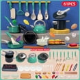 thumbnail image 2 of LYMAYTER Toddler Mini Pretend Cooking Set 28/61/71/83/86Pcs Kids Realistic Kitchen Cookware Play Food Learning Toy Green, 2 of 7