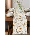 thumbnail image 4 of Ldtrchee Orange Floral Spring Table Runner 72 Inches, Butterfly Botanical Summer Bed Runner Dresser Scarves Tabletop for Indoor Outdoor Parties/Ceremony/Banquet, 18" x 72", 4 of 8