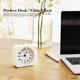 thumbnail image 3 of Battery Operated Alarm Clock with Square Metal Case,No Ticking Analog Quartz, Simple Operation for Bedroom/Travel/Desk/Mantel/Kids Cream), 3 of 5