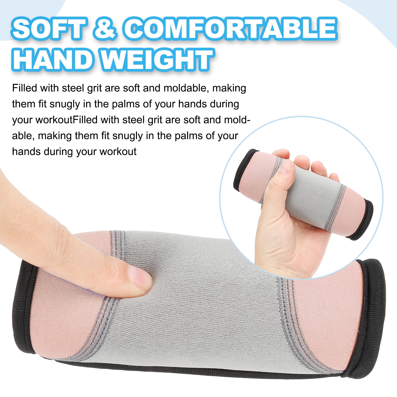 Hand Weights for Women Men 2 Lbs Total Soft Dumbbells with Strap Orange