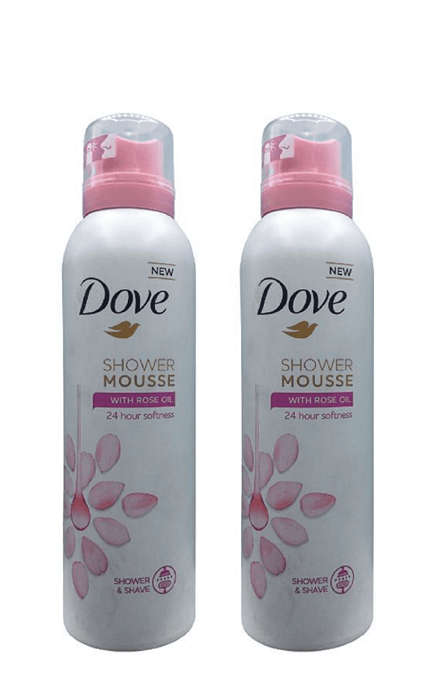 Dove Shower Mousse Rose Oil 200 Ml (Pack Of 2)