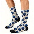 thumbnail image 6 of Halloween Socks Funny Halloween Pumpkin Novelty Crazy Crew Socks for Men Women Casual Athletic Breathable Mid Calf Anti Slip Socks Blue, 6 of 7
