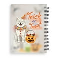 thumbnail image 2 of Trick or Treat Samoyed Funny Mummy Cosplay Pumpkin Candy Basket Spiral Bound Journal Siberian Sammy Dog Lover 5x7in Spiral Notebook - 12016, 2 of 5