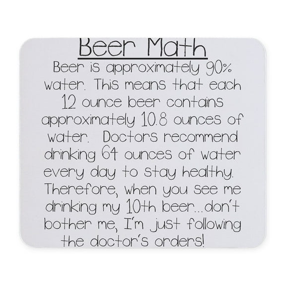 CafePress - Beer Math Mousepad - Non-slip Rubber Mousepad, Gaming Mouse Pad