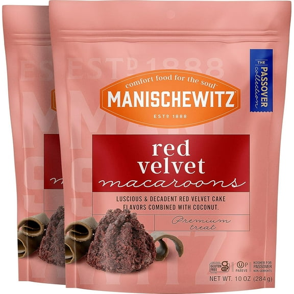 Manischewitz Red Velvet Macaroons, Kosher for Passover, 10 Oz, 2 Pk