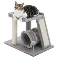 thumbnail image 1 of Small Cat Tree with Cat Play Tunnel Cat Tower Cat Scratching Post with Large Top Cat Perch and Scratching Board for Indoor Cats ShopWise Round, 1 of 7