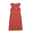 thumbnail image 4 of ClodeEU Women's V Neck Ruffle Cap Sleeve Textured Maxi Dress,Casual Loose Beach Vacation Dress Red,Women's Plus XXL, 4 of 6