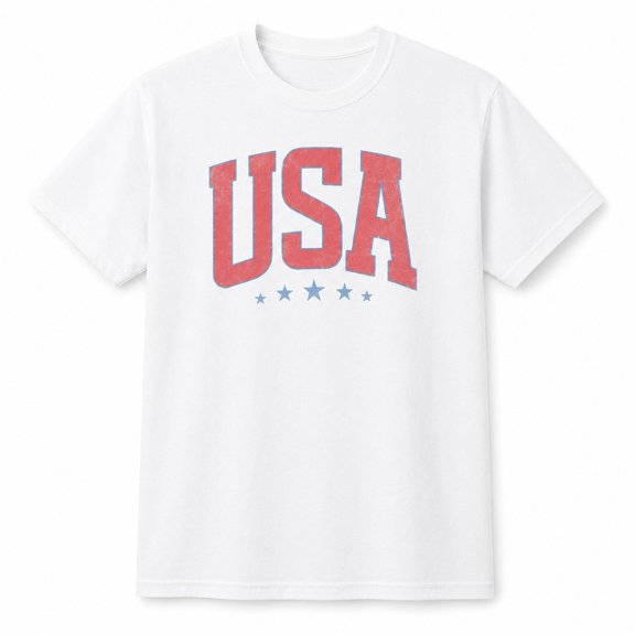 USA Patriotic Graphic T-Shirt, Unisex Classic Fit Cotton Blend Tee