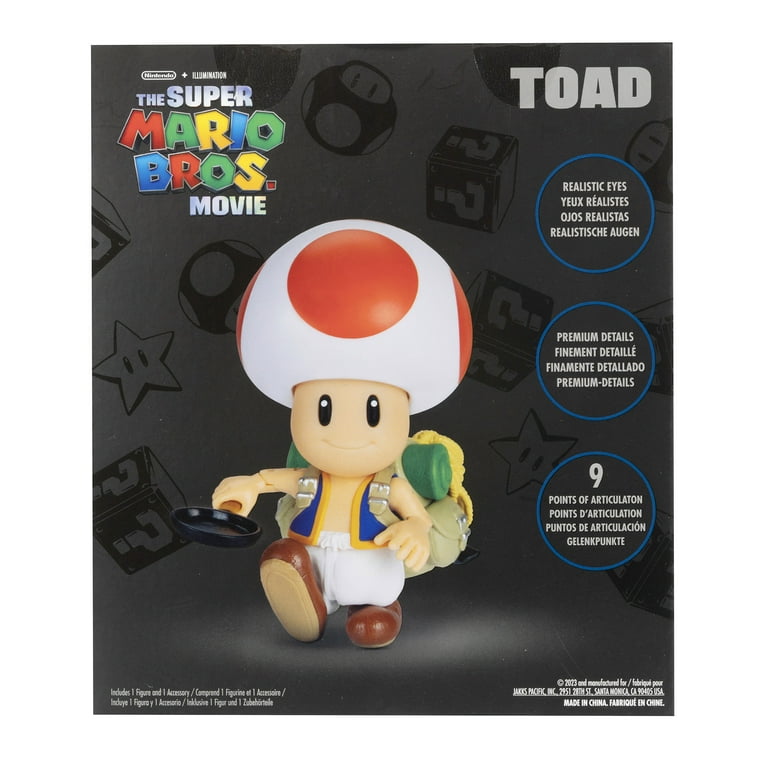 Super Mario Movie 5 inch Toad Action Figure with Frying Pan Accessory 