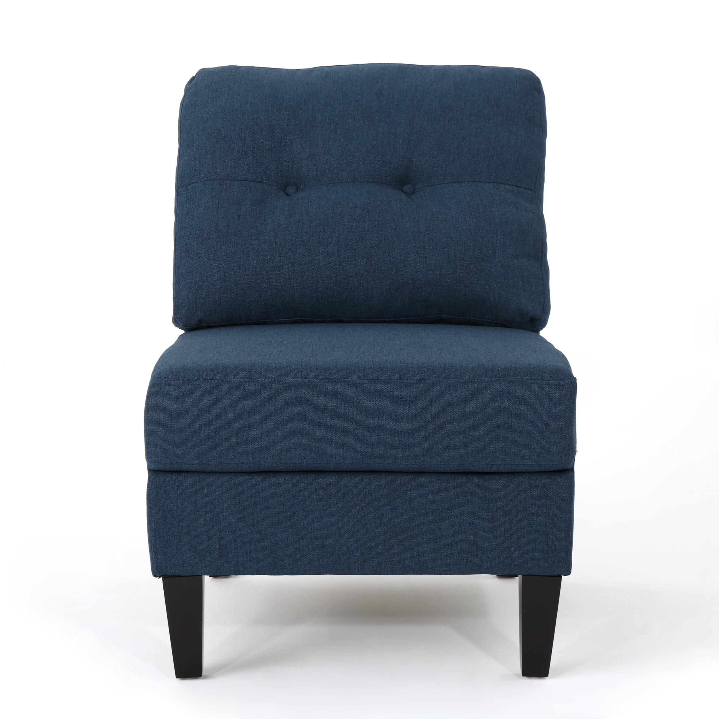 Noble House Miller Contemporary 7 Piece Fabric Extended Sectional Sofa, Navy Blue