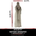 thumbnail image 3 of Haunted Hill Farm 6.25 ft Reaper with Chains Dressed in White/Gray Cloak, Indoor/Covered Outdoor Halloween Decoration, HHRPR-10FLSA, 3 of 9