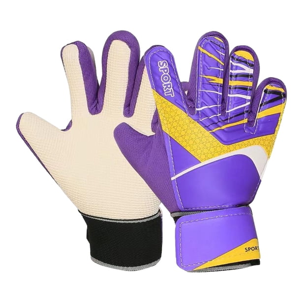 Guantes de portero de fútbol para adultos, antideslizantes, prácticos, con protección para los dedos. Púrpura