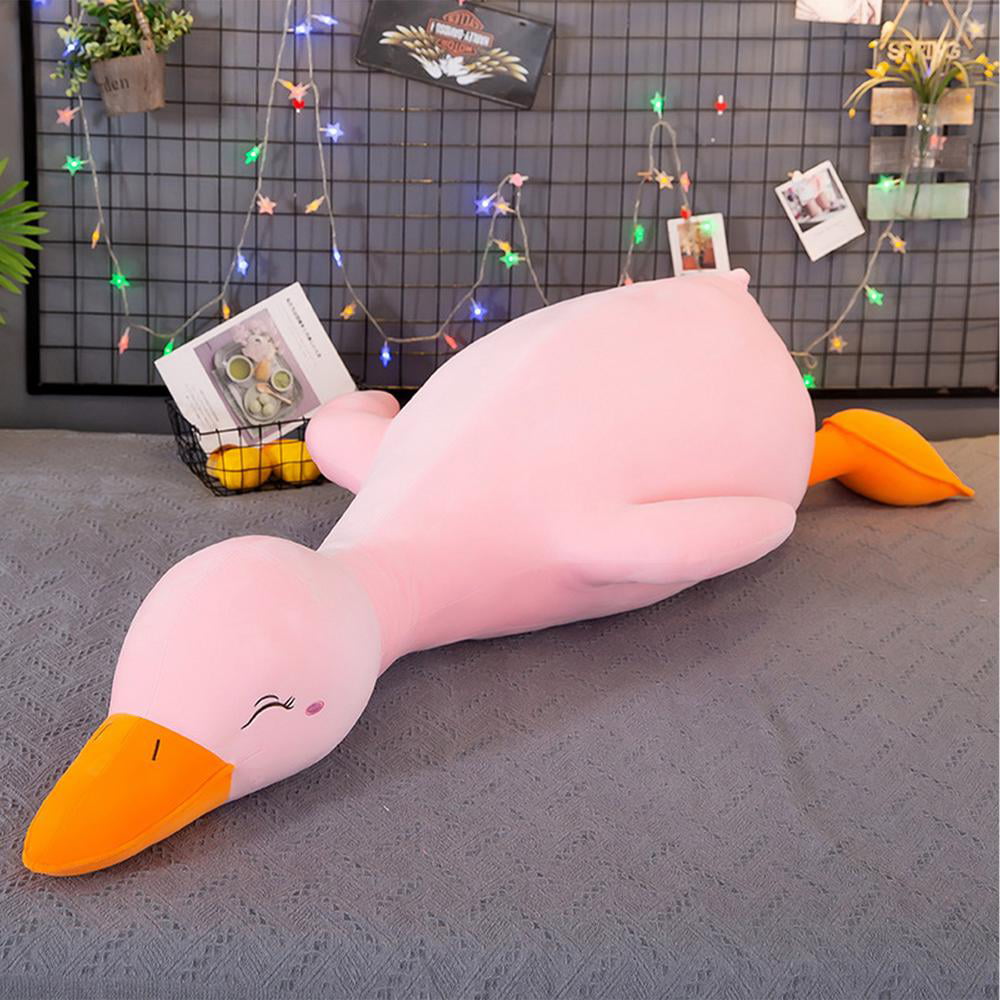 Pink Round Eyes,25.6'' Duck Plush Toy Super Soft Hugging Pillow for Every Age Stuffed Animal Throw Plushie Doll 