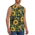 thumbnail image 2 of Uemuo Sunflowers Pattern Men's Sleeveless T-Shirt,Muscle Athletic Tank Top, Moisture-wicking Quick-dry Breathable Classic Tee Top for Gym Run Outdoor Sports-Medium, 2 of 8