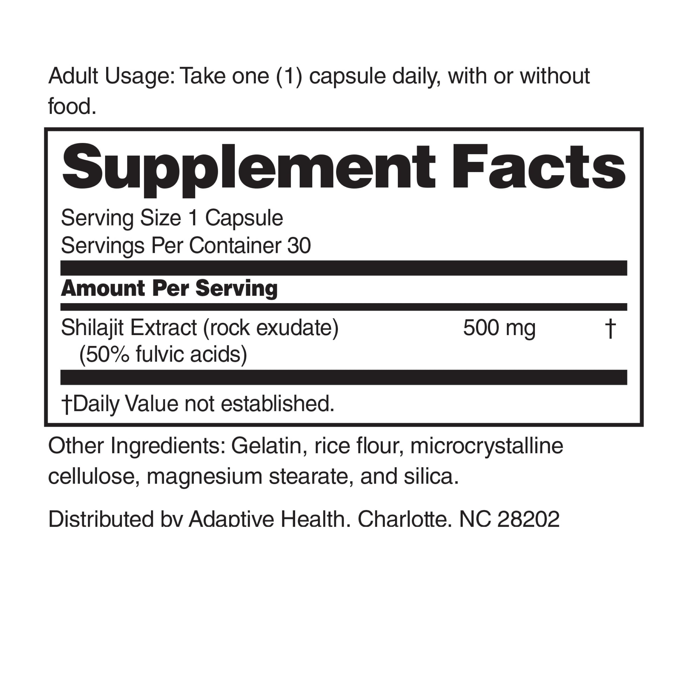 Nugenix® Shilajit 500mg, Himalayan Shilajit Extract for Men's Health, 50% Fulvic Acids, 30 Capsules