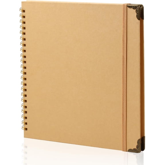 Scrapbook 80 Pages, Scrapbooking Supplies 8 x 8 In, junk journal Album Suitable for Album Memory Book Wedding, Anniversary Family, DIY Craft Projects (Brown) - 8 x 8 Inch