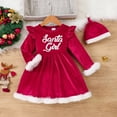 thumbnail image 2 of Zshosam Toddler Long Dress Girls Dresses Kids Fashion Long Sleeves Dress Clothes Size 12 18 Months,(Red 12-18 Months), 2 of 8