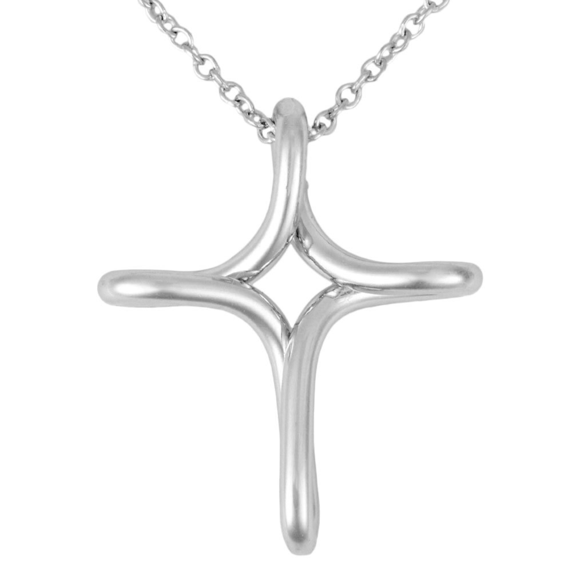Authenticated Used Tiffany Tiffany&Co Infinity Cross Pendant Necklace Pt950 Elsa Peretti