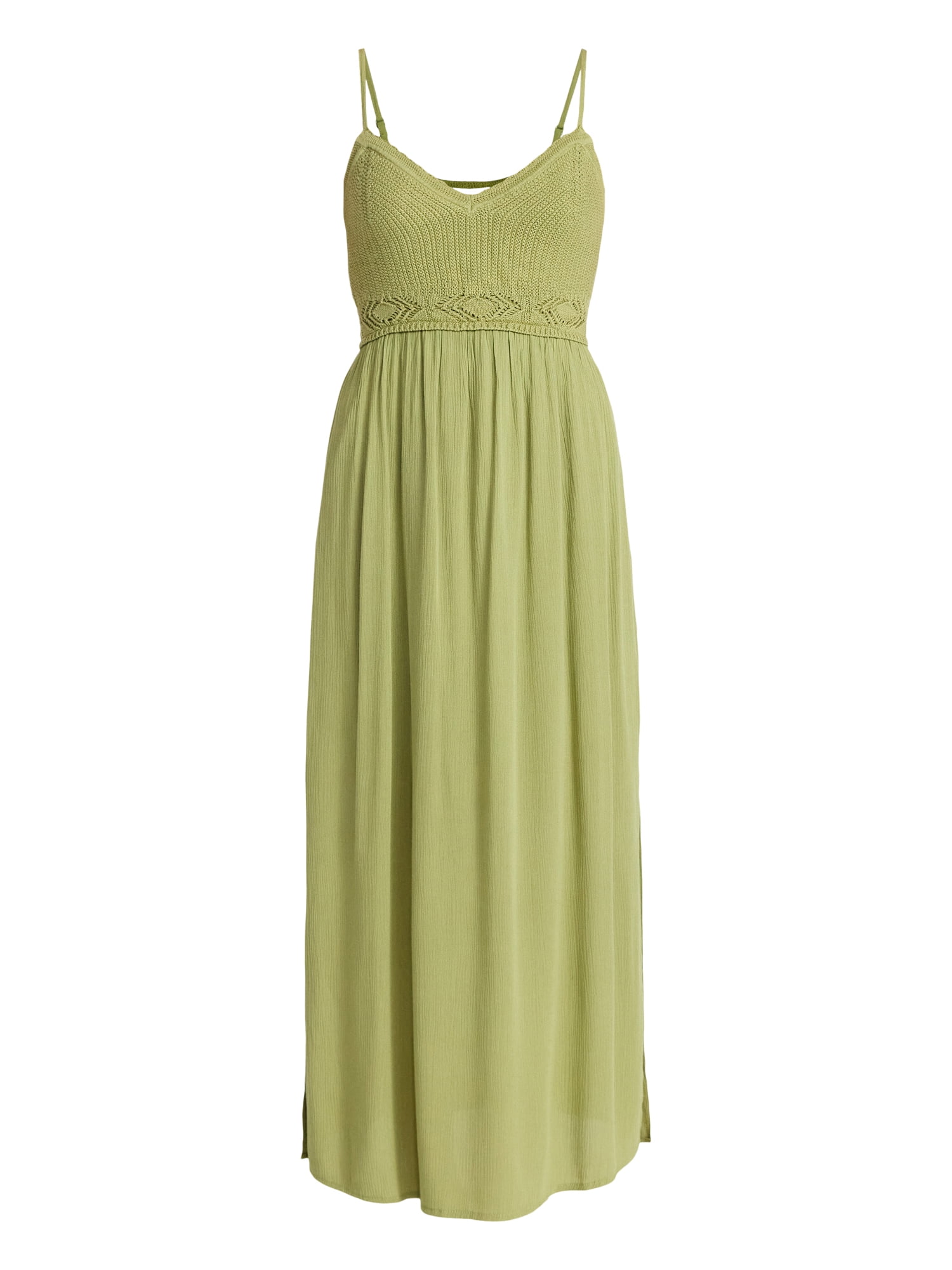 No Boundaries Mix Media Maxi Dress, Women's Sizes XXS-XXL