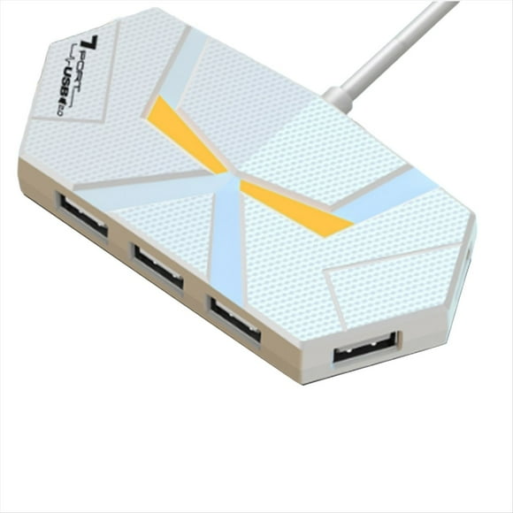 Concentrador de 0,6 cm con 7 Puertos USB 2.0, Divisor de Expansión, Compatible con Ordenador Portátil, Disco Duro, Tipo C, Transferencia de Datos Estable.