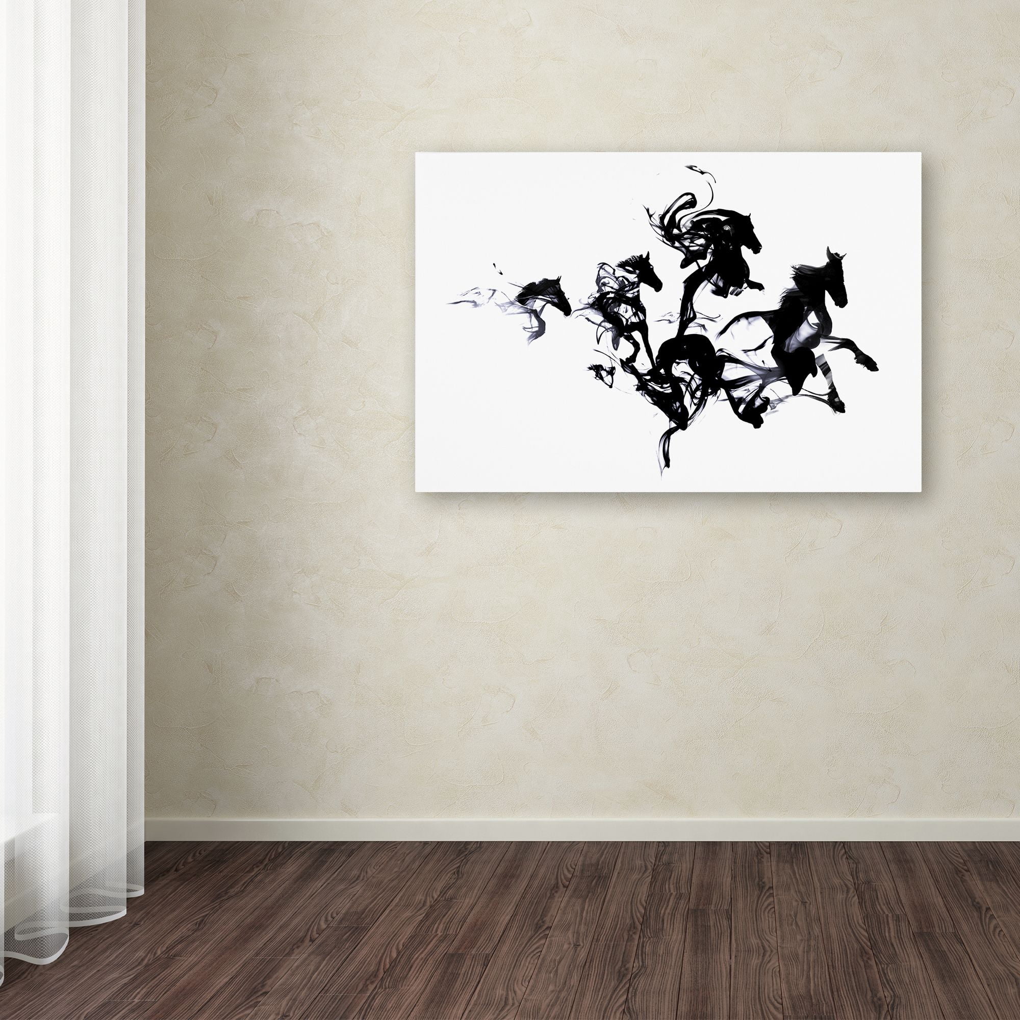 Trademark Fine Art 'Black Horses' Canvas Art by Robert Farkas