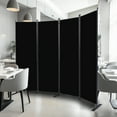 thumbnail image 7 of YASRKML 4 Panel Folding Privacy Screen, 6Ft Tall Room Divider with Wider Support Feet, Portable Wall Dividers Room Partition, Black, 7 of 7