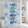 thumbnail image 6 of Blue Fish Coastal Bathroom Shower Curtains with 12 Hooks Polyester Waterproof Shower Curtain for Stalls and Bathtubs Nautical Seaside Ocean Summer Sea Decorative Bathroom Privacy Curtain 72x84 Inches, 6 of 9