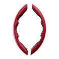 thumbnail image 2 of 1 par de para volante, universales, fáciles de instalar, transpirables, decorativas cómodas, aptas para el interior del automóvil del camión de Fibra de Carbono Rojo Sunnimix Cubierta del volante, 2 of 8