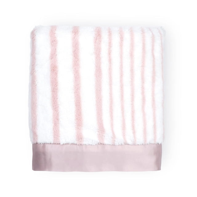 Manta para bebé Little Giraffe Luxe, 74 x 89 cm, ribete satinado, rosa empolvado