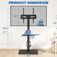 thumbnail image 4 of TAVR Furniture Floor TV Stand with Power Outlet for 32 to 60 inch Screens up to 88 lbs, Black Swivel Metal Tall TV Stand Mount, 4 of 7
