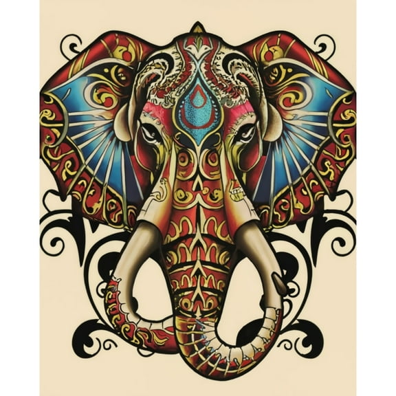 5D Diamond Painting Kits for Adults kids Beginners Paint By Diamond Set Round Full Drill Craft Diamond Art Painting Art Craft Painting Kit-Painted mandala elephant