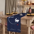 thumbnail image 2 of Table Runners 72 Inches Long Dress Scarves, Navy Blue Modern Farmhouse Kitchen/Dining Table Runner, Coffee Tablerunners, Farmhouse Rabbit Abstract Art 18x72 Inch, 2 of 9