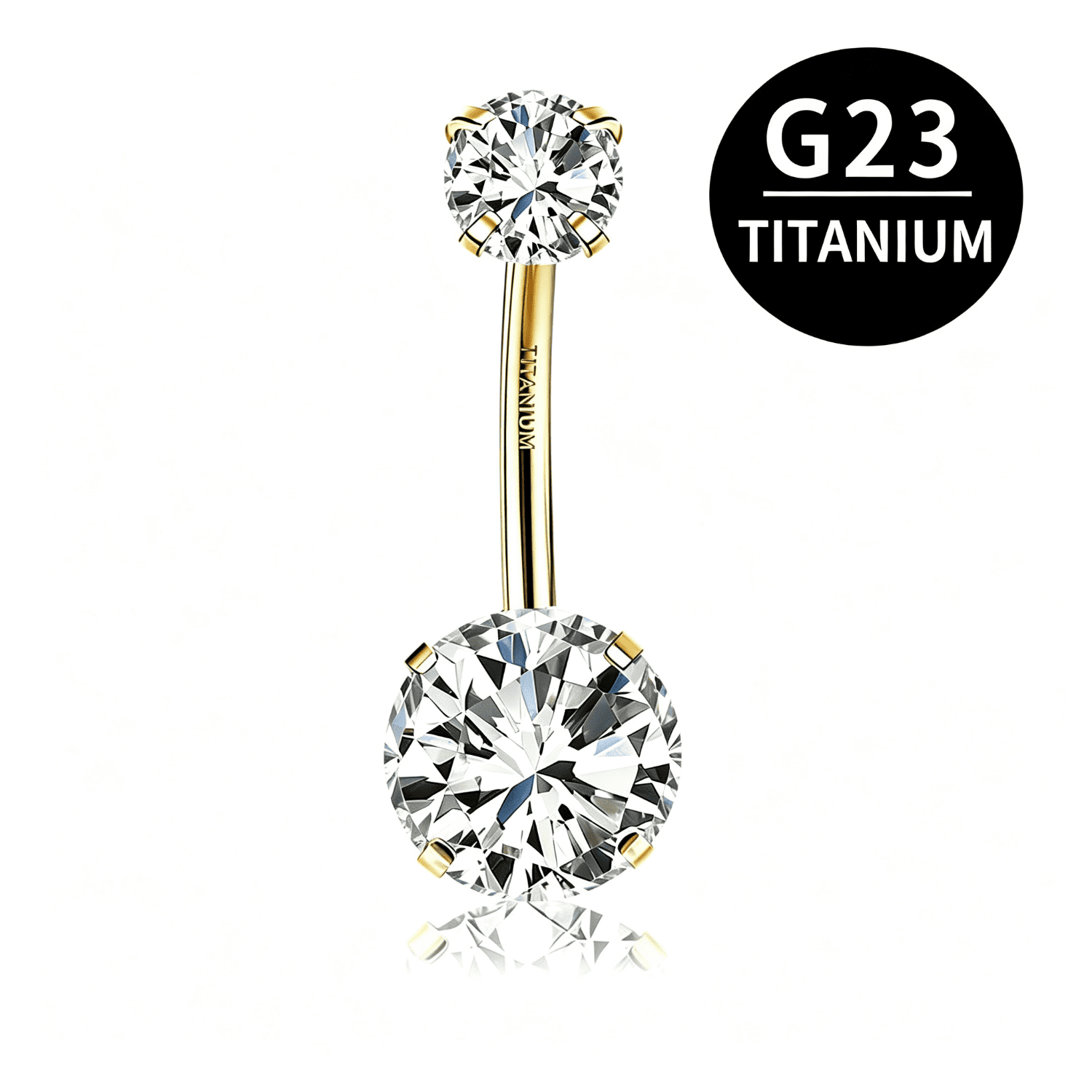 SUETOR G23 Titanium Belly Button Rings for Women Hypoallergenic 5A Cubic Zirconia Navel Piercing Jewelry 1.6mm 14G Body Jewelry Gift