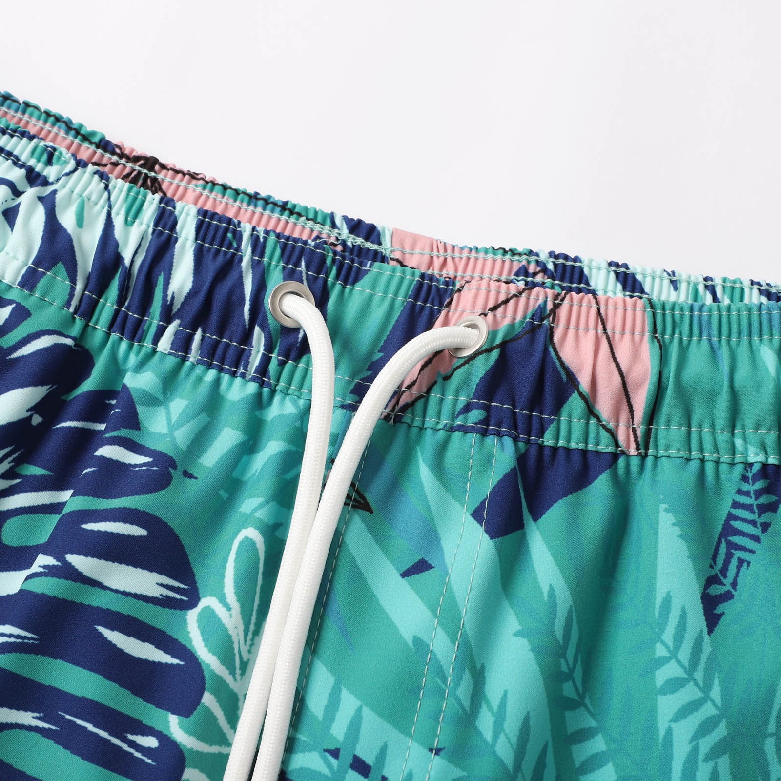 Tisuna Swim Shorts For Mens Floral Print Drawstring Elastic Waist Straight Leg Trunks Fashion Lightweight Men Summer Holiday Pool Party Beachwear Shorts Mint Green Size Xxxl