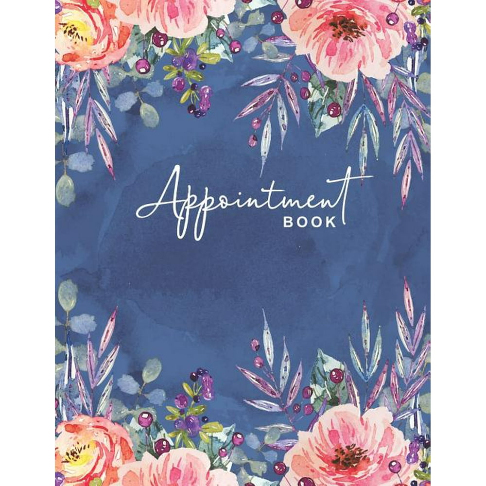 Appointment Book Floral Watercolor Cover 8 Column Schedule Book