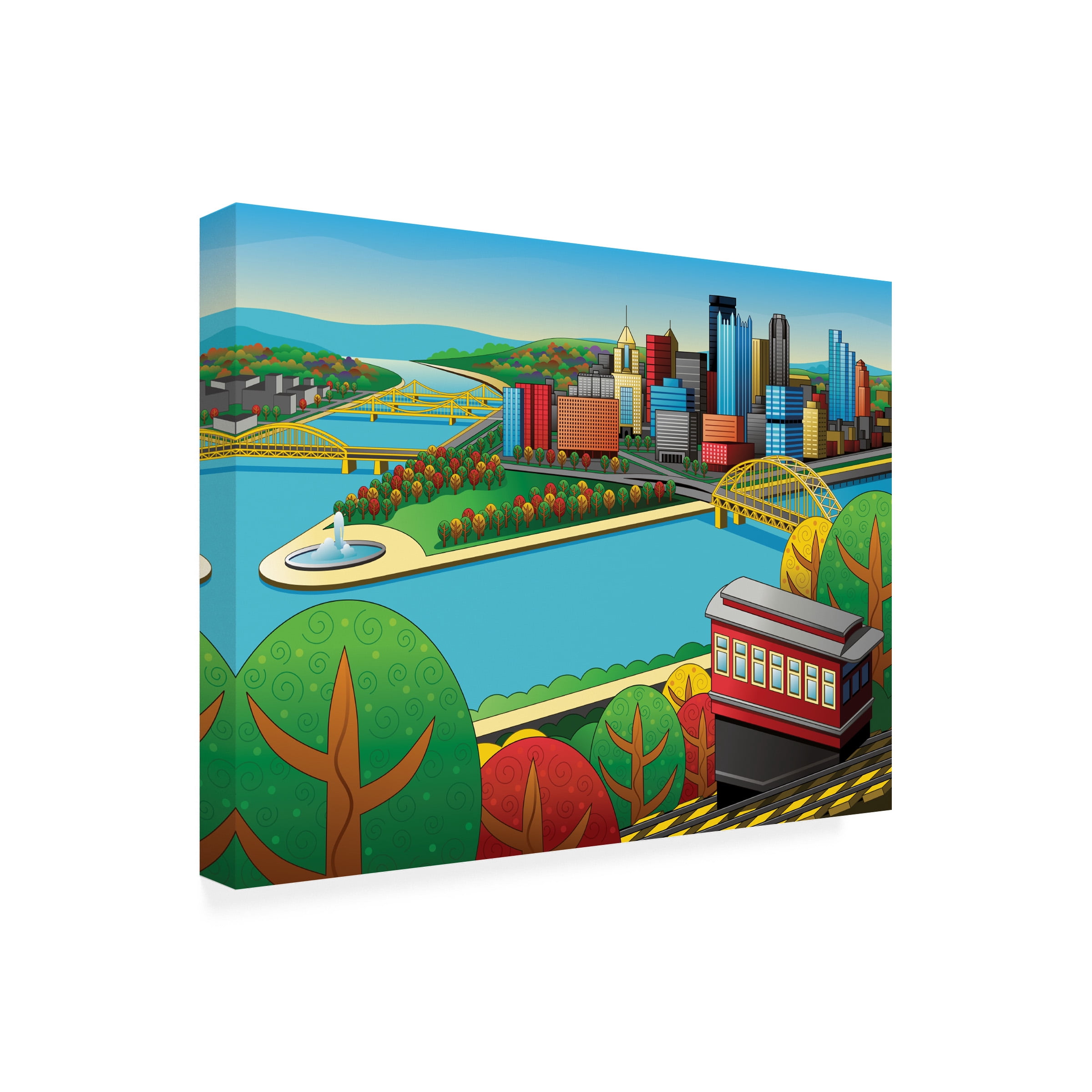 Ron Magnes 'Pittsburgh Incline Autumn' Canvas Art