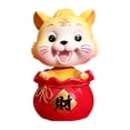 thumbnail image 2 of Estatua china en miniatura de animal para salpicadero, adorno de Año Nuevo tigre de la riqueza, 2 of 9