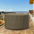thumbnail image 3 of Budge Medium Black and Tan Patio Round Table Cover, StormBlock™ Hillside, 3 of 9