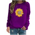 thumbnail image 1 of Hauts Décontractés pour Femmes Sweat à Capuche Imprimé Tournesol Blouse Tee, 1 of 4
