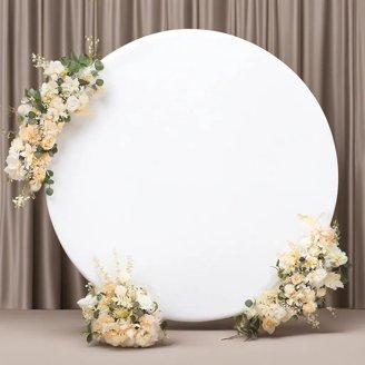 Matte Fuchsia Spandex Fitted Wedding Arch Covers For Round Top Chiara Backdrop Stands 5ft 6ft 7ft
