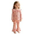 thumbnail image 4 of Mnyotv Cute Bow Printed Fall Outfits for Toddlers Girls Long Sleeve Thermal Top and Trousers Girl Clothes Size 3-4 Years, 4 of 5