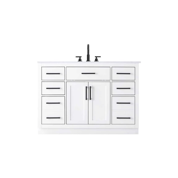 Elegant Kitchen and Bath Alden 48 inch Single Bathroom Vanity in White