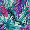 thumbnail image 5 of Orinice Tropical Palm Leaf Shower Curtain Colorful Monstera Leaves Plant Summer Wild Banana Leaf Nature Jungle Exotic Abstract Botanical Fresh Bathroom Home Decor with Hooks,Green Teal Purple 69x72, 5 of 7