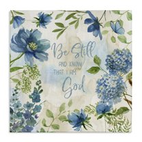 Stupell Industries Be Still Floral Phrase Religious Painting Gallery Wrapped Canvas Art Print Wall Art, 24 x 24
