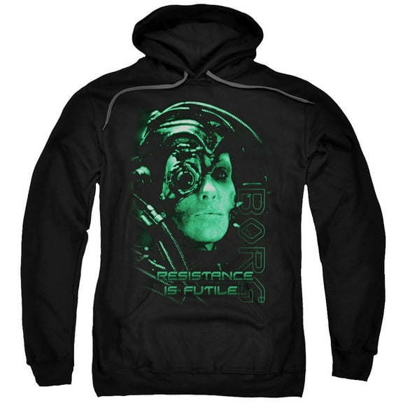 Star Trek Resistance Is Futile Adult Pullover Hoodie Sweatshirt Black
