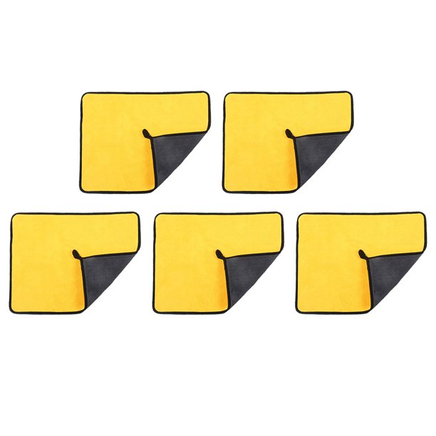 Toallas De Lavado De Carrocería Toallas de secado de coche de doble capa para cocina de coche interior y exterior (5 piezas) Likrtyny Accesorios para autos y motos