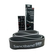(Made in Malaysia)(Level 6 Extreme-Heavy) Sanctband Active (Gray) 41" Super Loop Band Latex, Exercise Chart Included Bands for Working Out Crossfit Resistance Exercise Band Fitness Strength Training